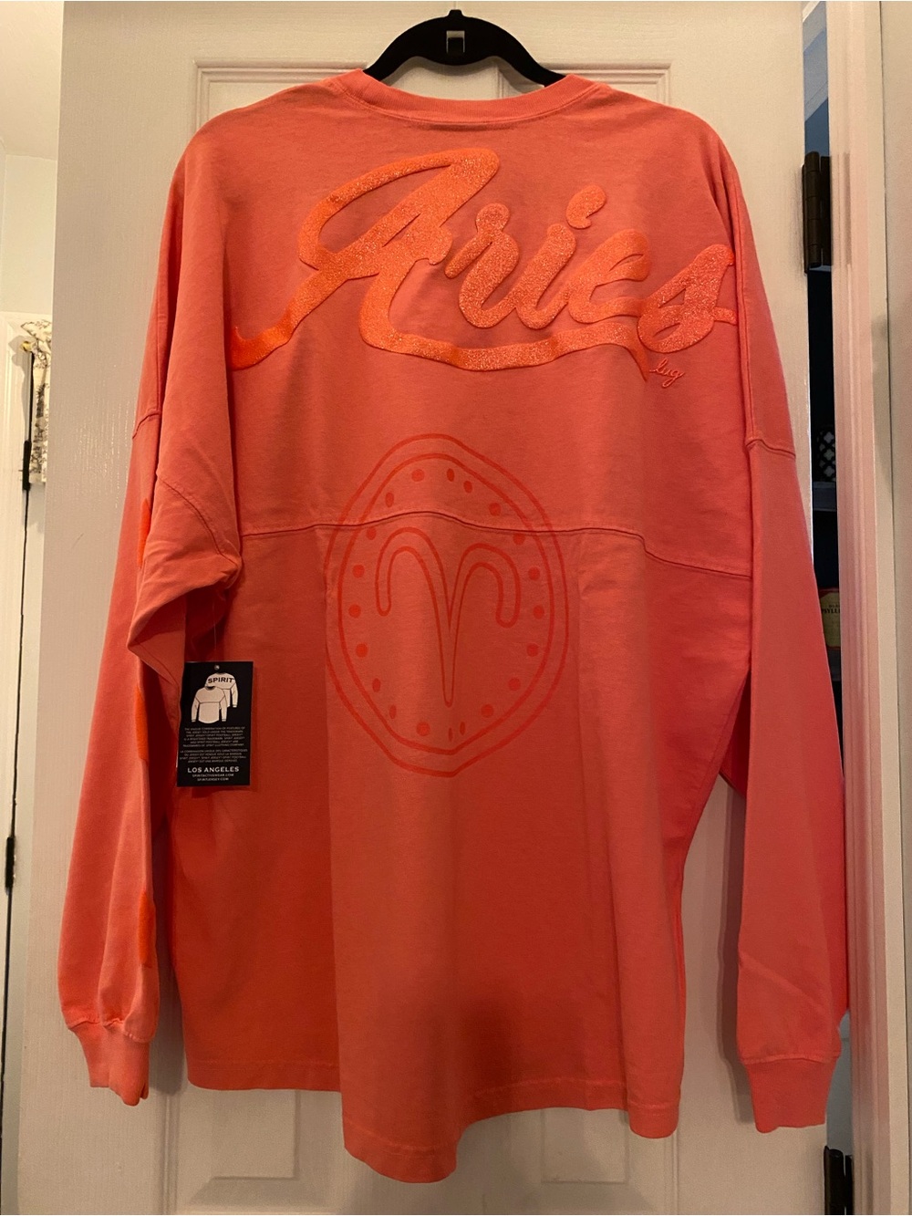 Spirit Jersey x Lug Collab NWT Coral Long Sleeve Aries Graphic Tee Zodiac XL